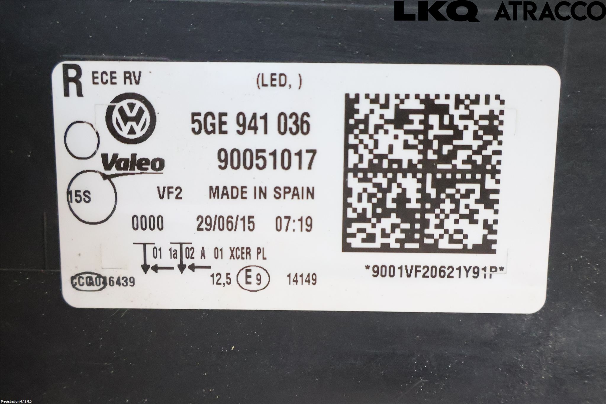 Volkswagen VW GOLF / E-GOLF VII 13-20 Strålkastare Höger