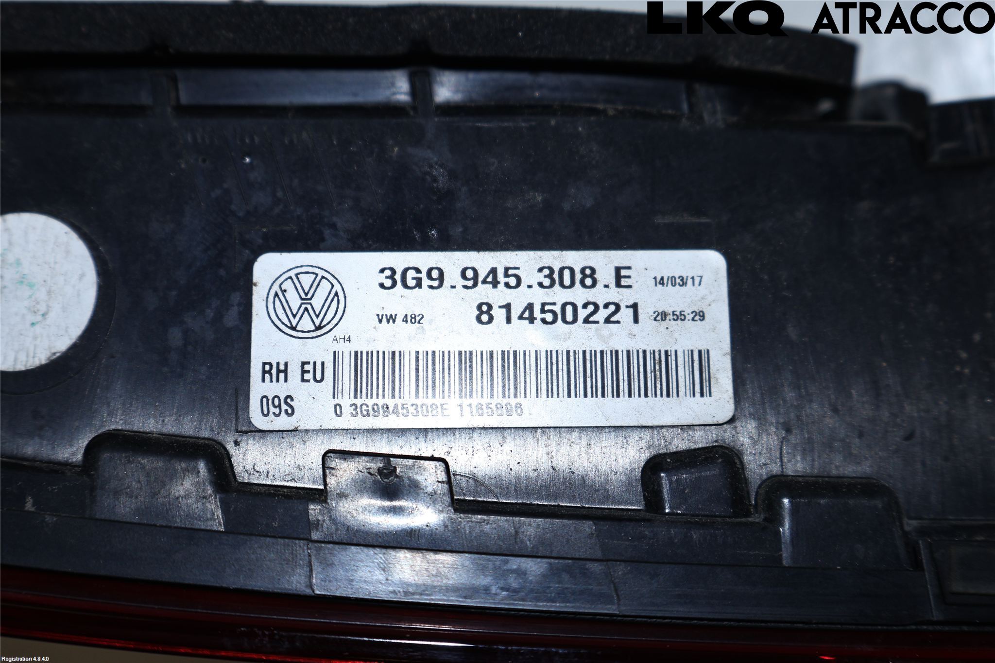Volkswagen VW PASSAT 15-19 Bakljus Lucka Hö