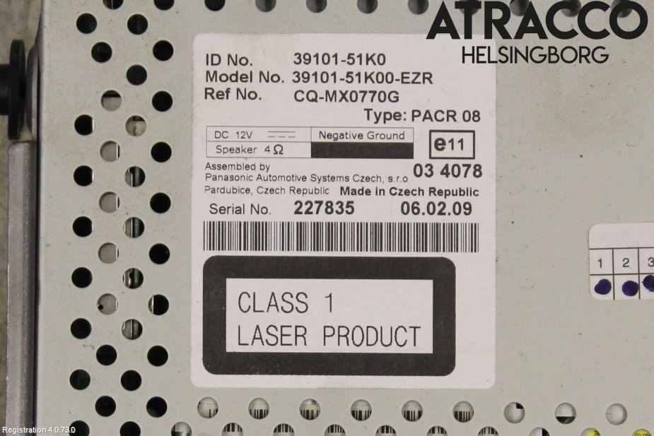 Suzuki SPLASH Cd Radio - Multimediapanel