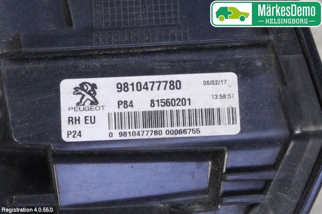 Peugeot 3008 17-24 Bakljus Höger