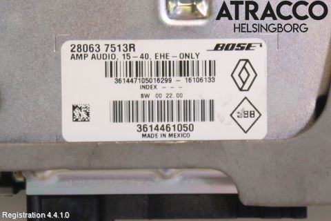 Renault MEGANE IV 16-23 Radio-Stereo Förstärkare