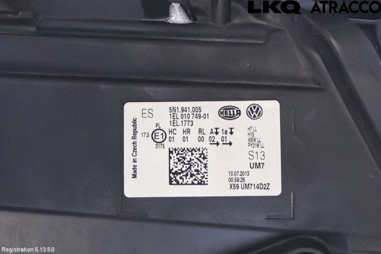 Volkswagen VW TIGUAN 07-16 Strålkastare Vänster