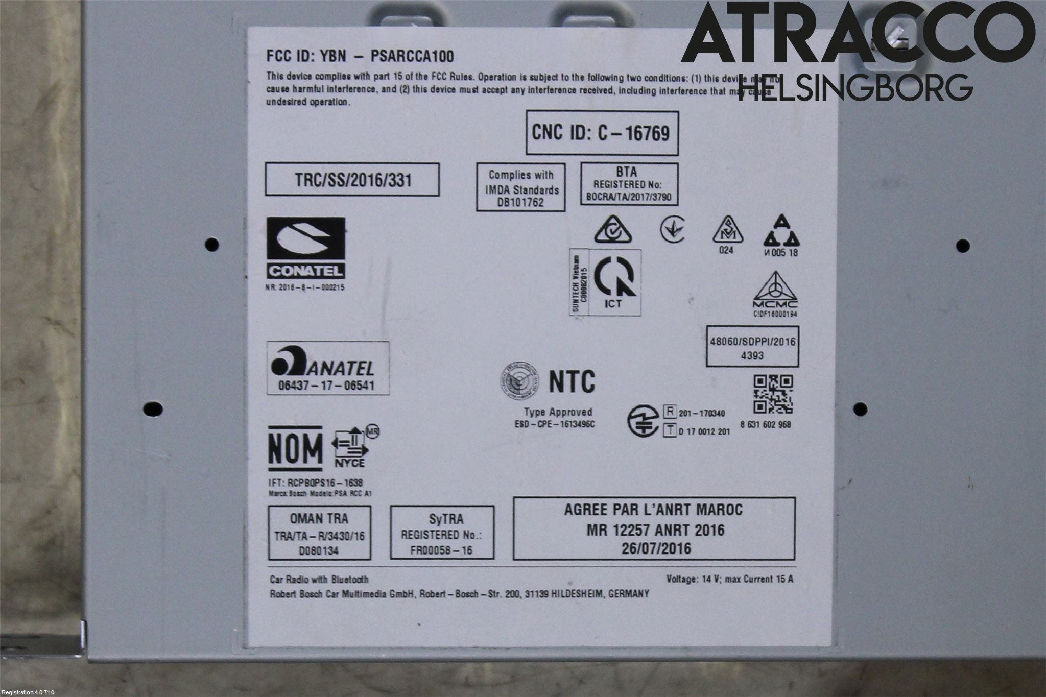 Peugeot RIFTER/E-RIFTER 19- Radio