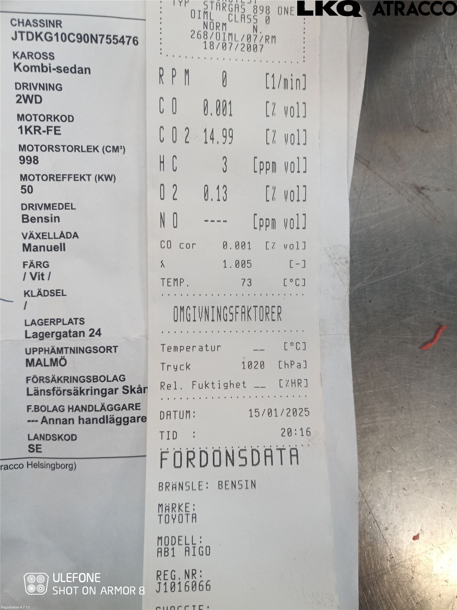 Toyota AYGO 06-14 Motor Bensin