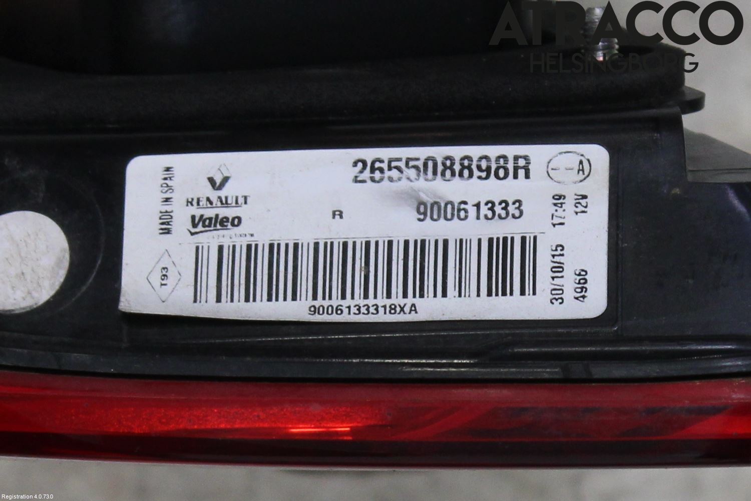 Renault KADJAR 15- Bakljus Lucka Hö