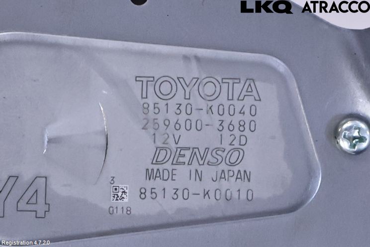 Toyota YARIS XP21 20- Torkarmotor Baklucka