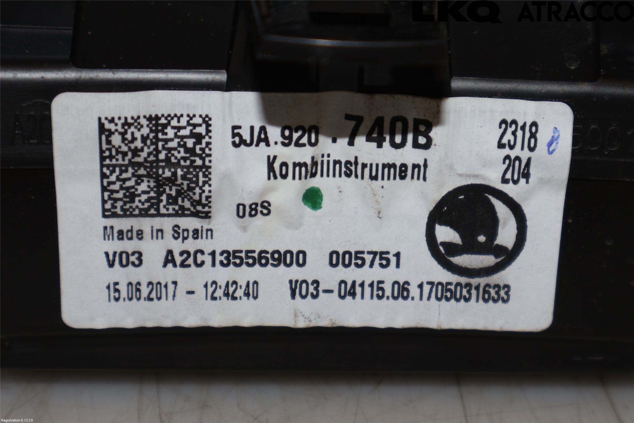 Skoda RAPID Instrument Komb