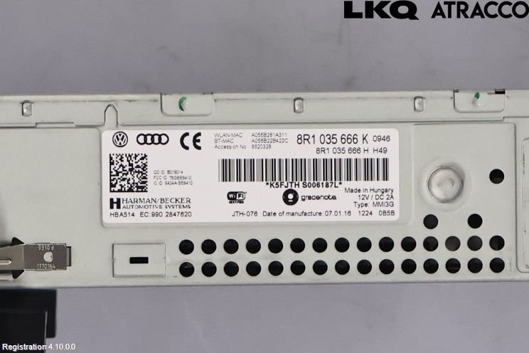 Audi A5 07-16 Cd Radio - Multimediapanel