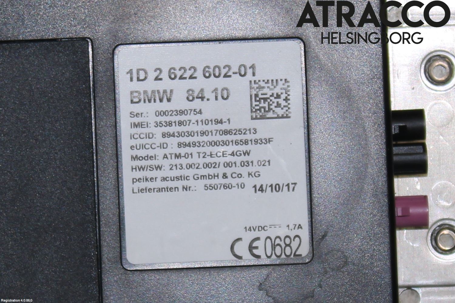 BMW 3 F30/F31/F80 12-19 Styrenhet Övrigt