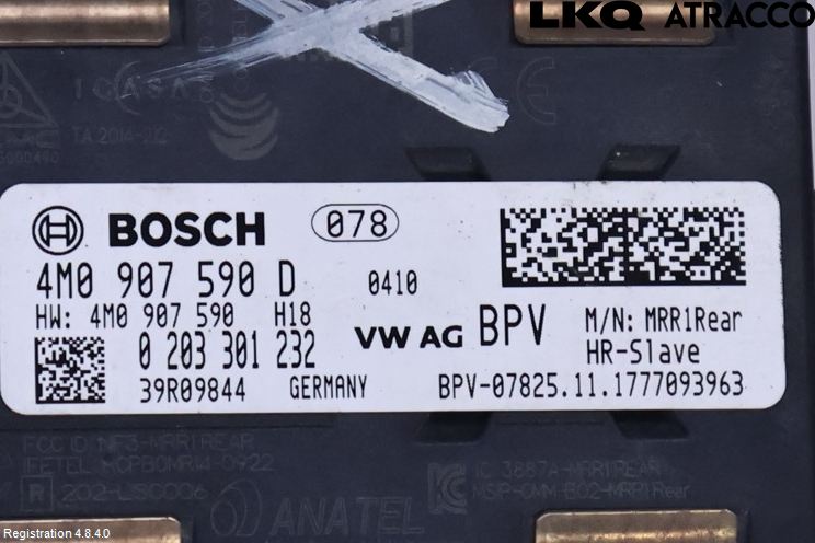 Audi A4/S4 B9 16-19 Sensor Aktivt Kollisionsskydd