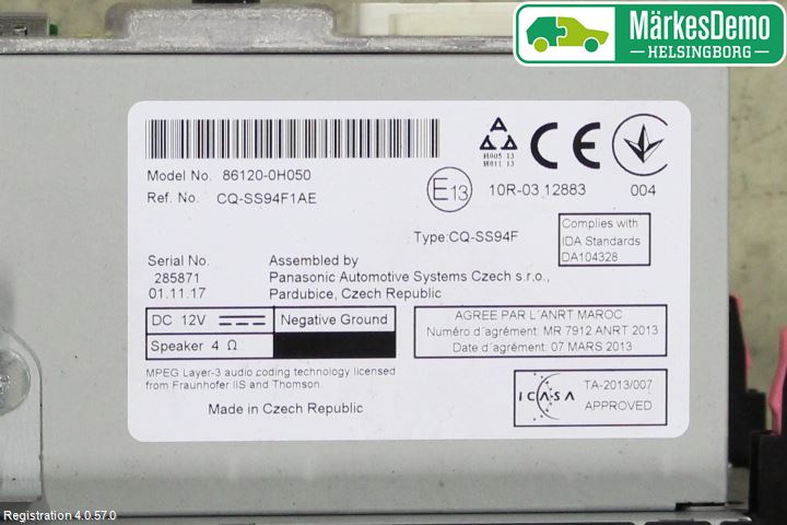 Toyota AYGO 15-21 Radio