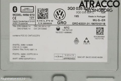 Volkswagen VW GOLF / E-GOLF VII 13-20 Cd Radio - Multimediapanel