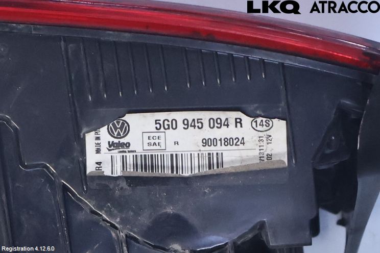 Volkswagen VW GOLF / E-GOLF VII 13-20 Bakljus Lucka Hö