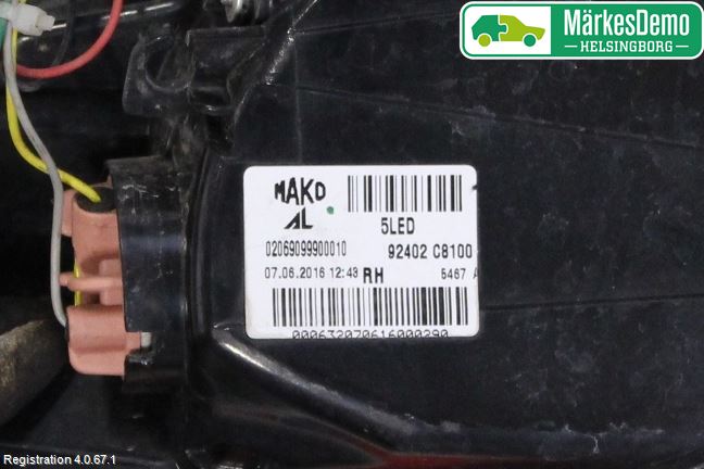 Hyundai i20 GB 15-20 Bakljus Höger