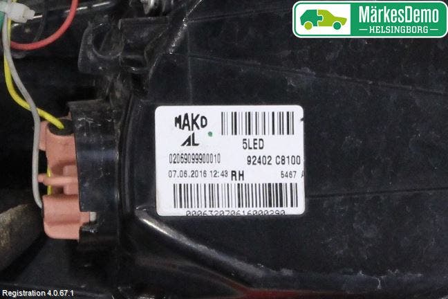 Hyundai i20 GB 15-20 Bakljus Höger