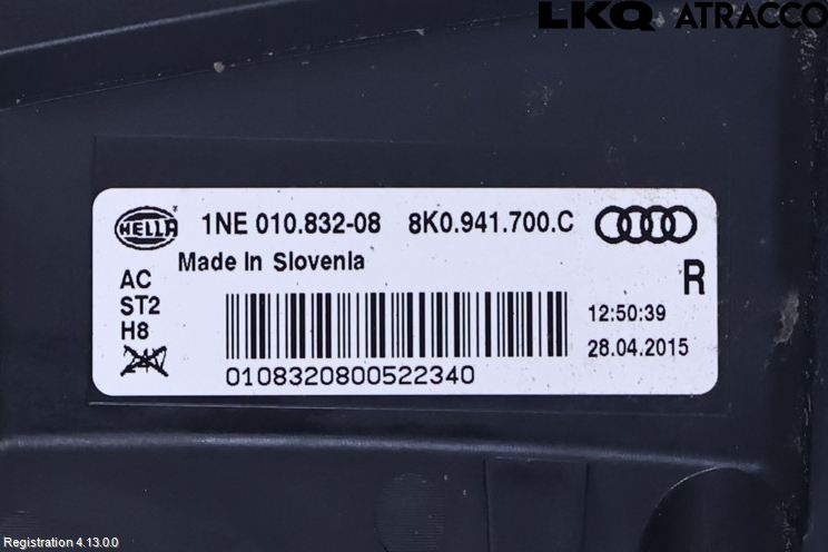 Audi A4 12-15 Dimljus-Varselljus Fram