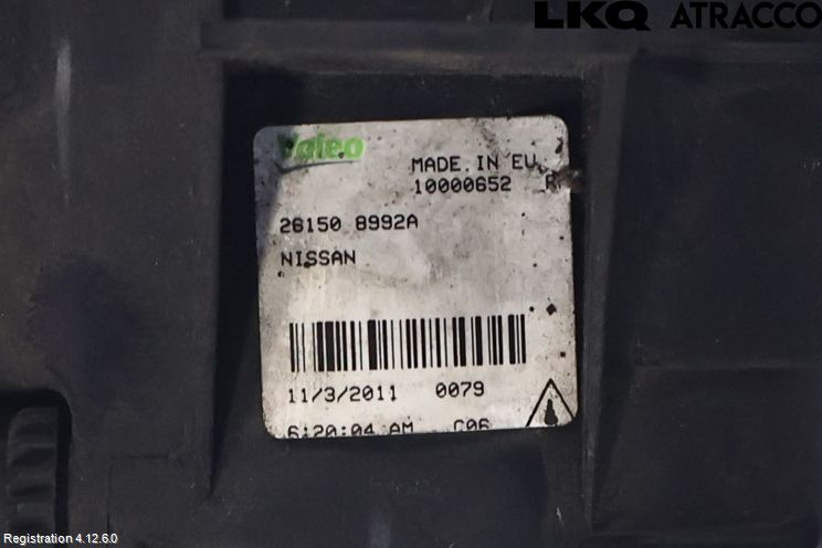 Nissan QASHQAI+2  10-14 Dimljus-Varselljus Fram