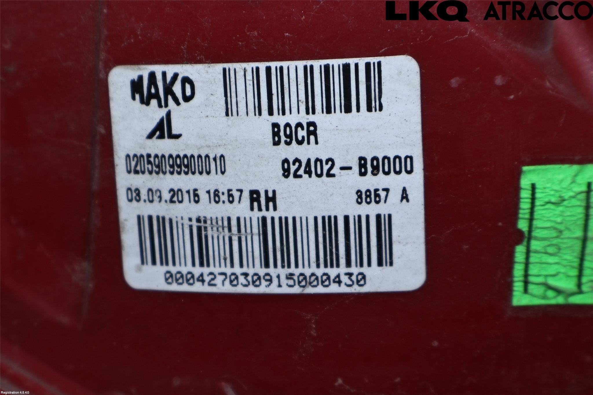 Hyundai i10 BA 14-16 Bakljus Höger