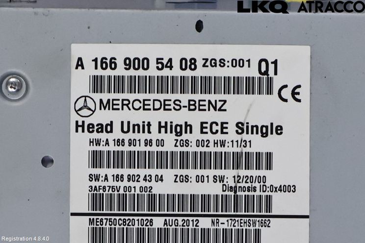 Mercedes-Benz MB ML/GLE-KLASS (W166) 12-18 Cd Radio - Multimediapanel