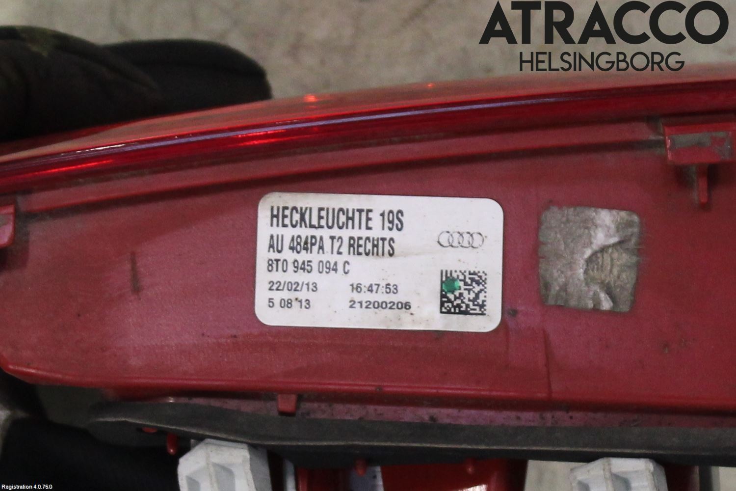 Audi A5 07-16 Bakljus Lucka Hö