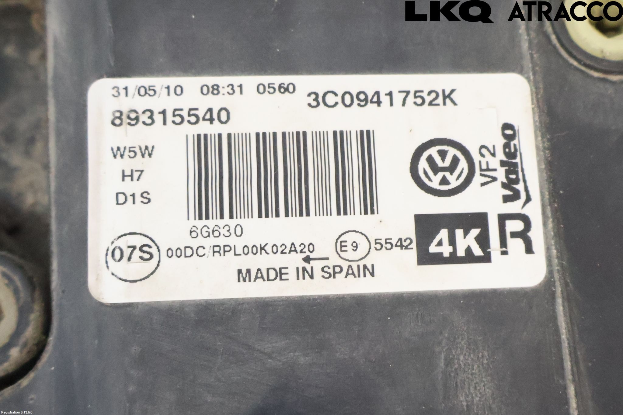 Volkswagen VW PASSAT 05-11 Strålkastare Höger