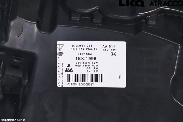 Porsche PANAMERA 09- Strålkastare Höger