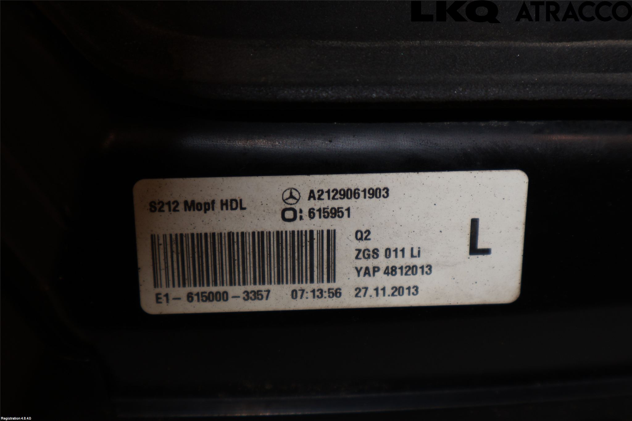 Mercedes-Benz MB E-KLASS (W212) 09-16 Bakljus Lucka Vä