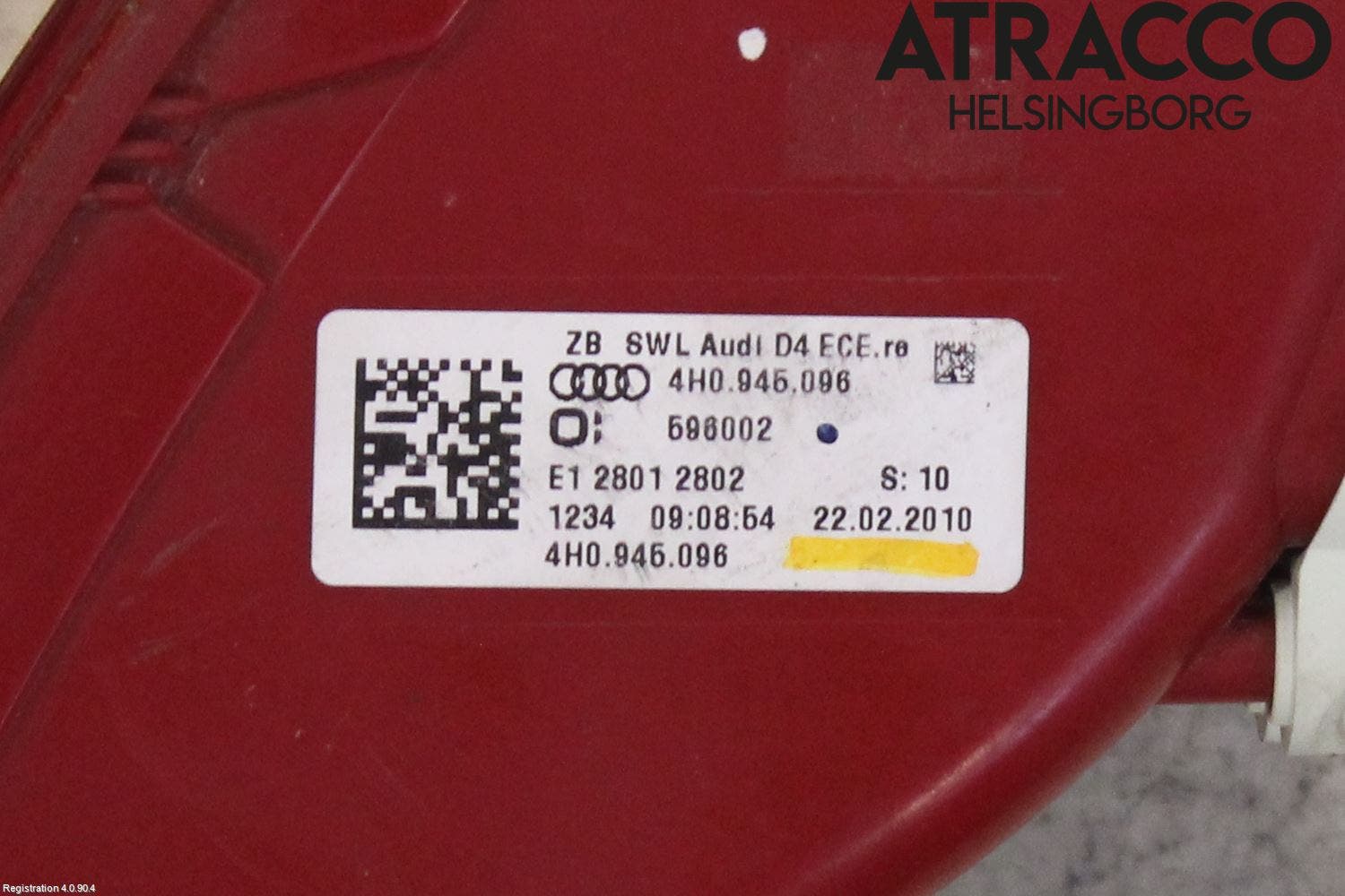 Audi A8/S8 4H 10-17 Bakljus Höger