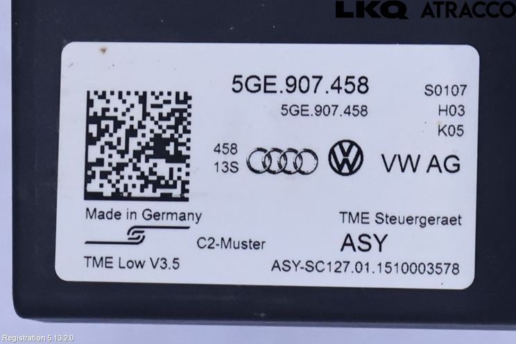 Volkswagen VW GOLF / E-GOLF VII 13-20 Styrenhet Övrigt