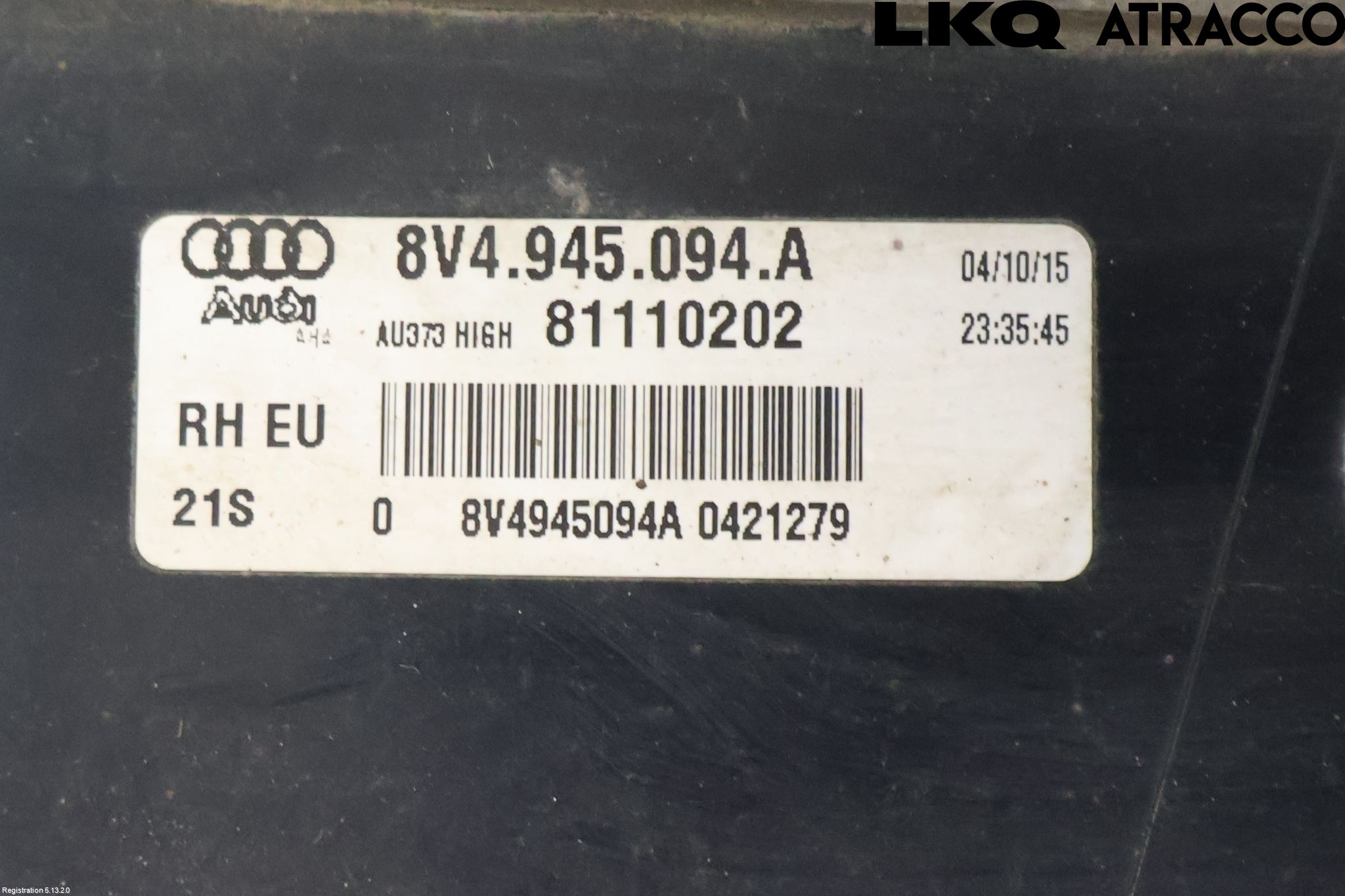 Audi A3/S3 8V 13-20 Bakljus Lucka Hö