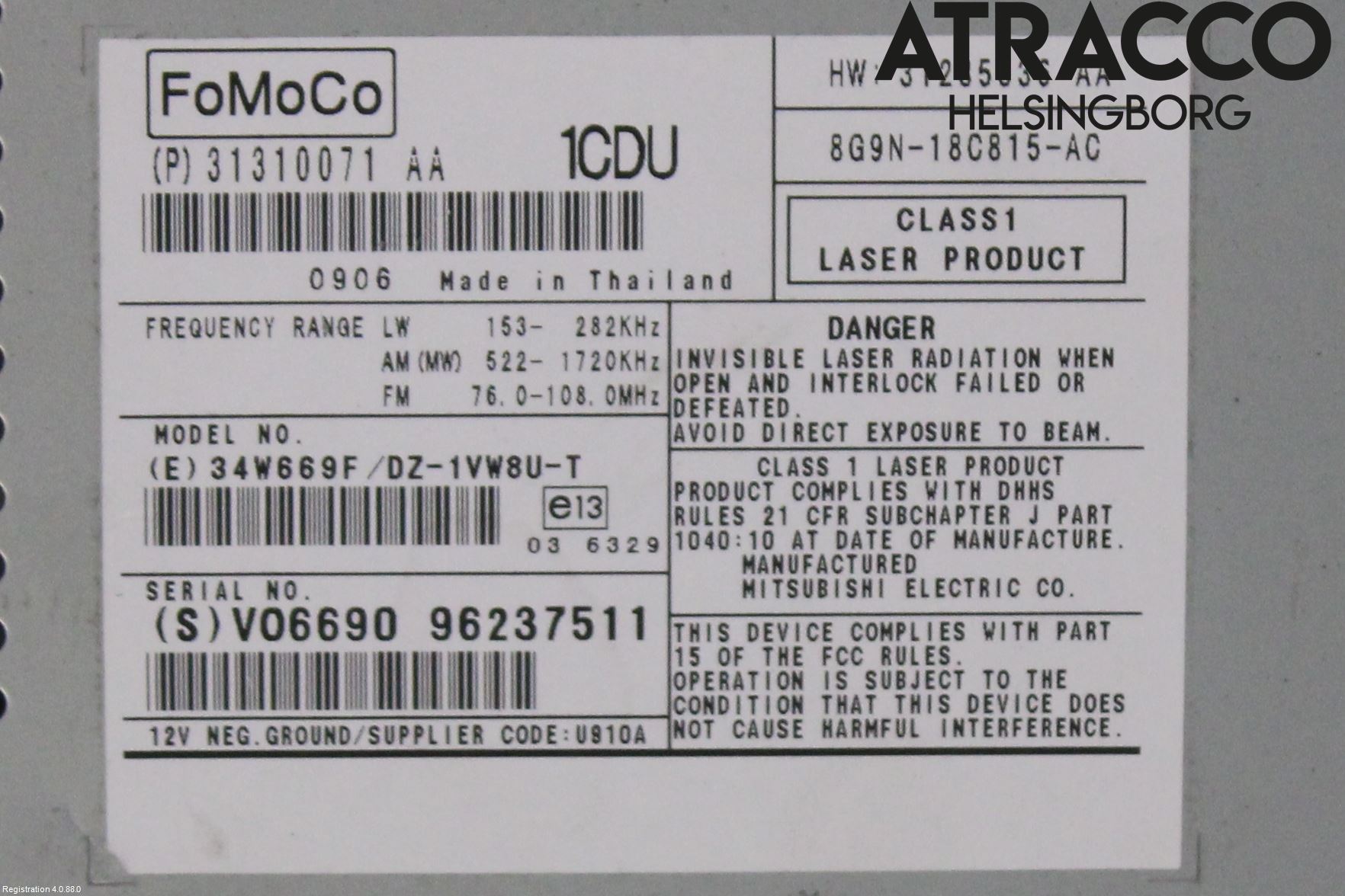 Volvo V70 08-13 Cd Radio - Multimediapanel