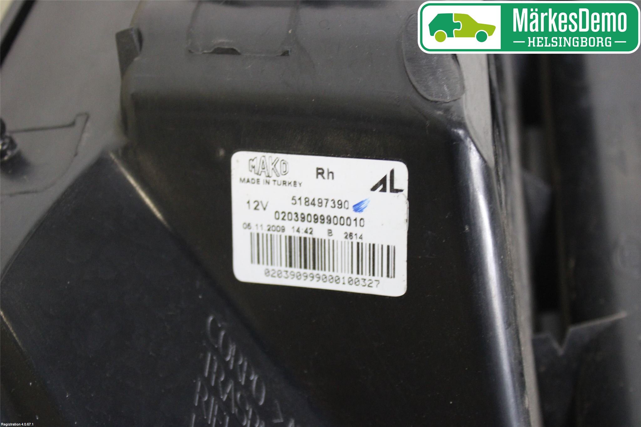 Fiat PUNTO EVO 10-12 Bakljus Höger