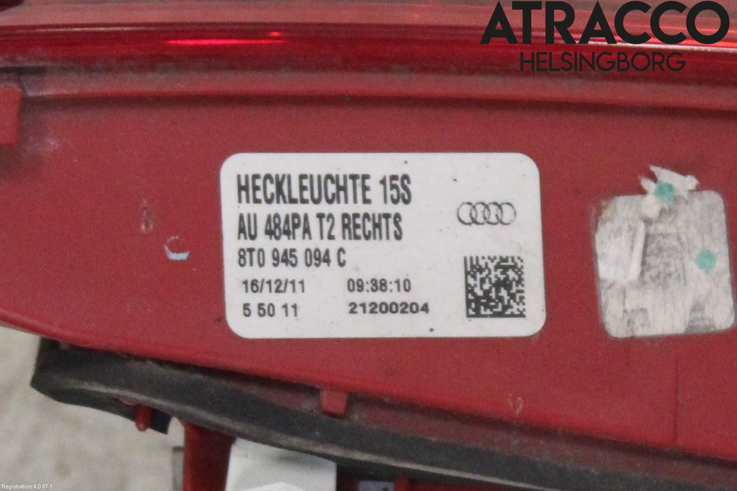 Audi A5 07-16 Bakljus Lucka Hö