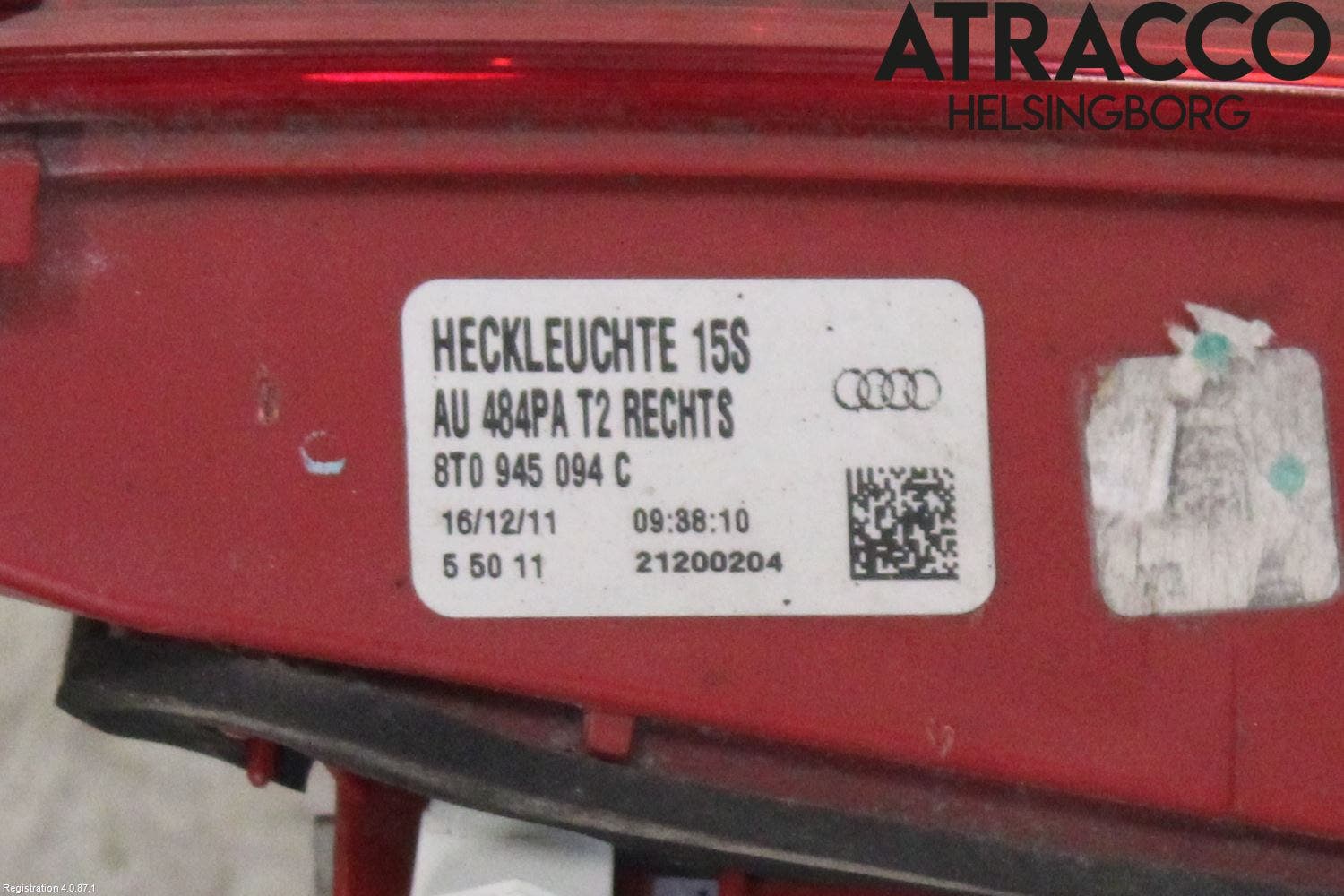 Audi A5 07-16 Bakljus Lucka Hö