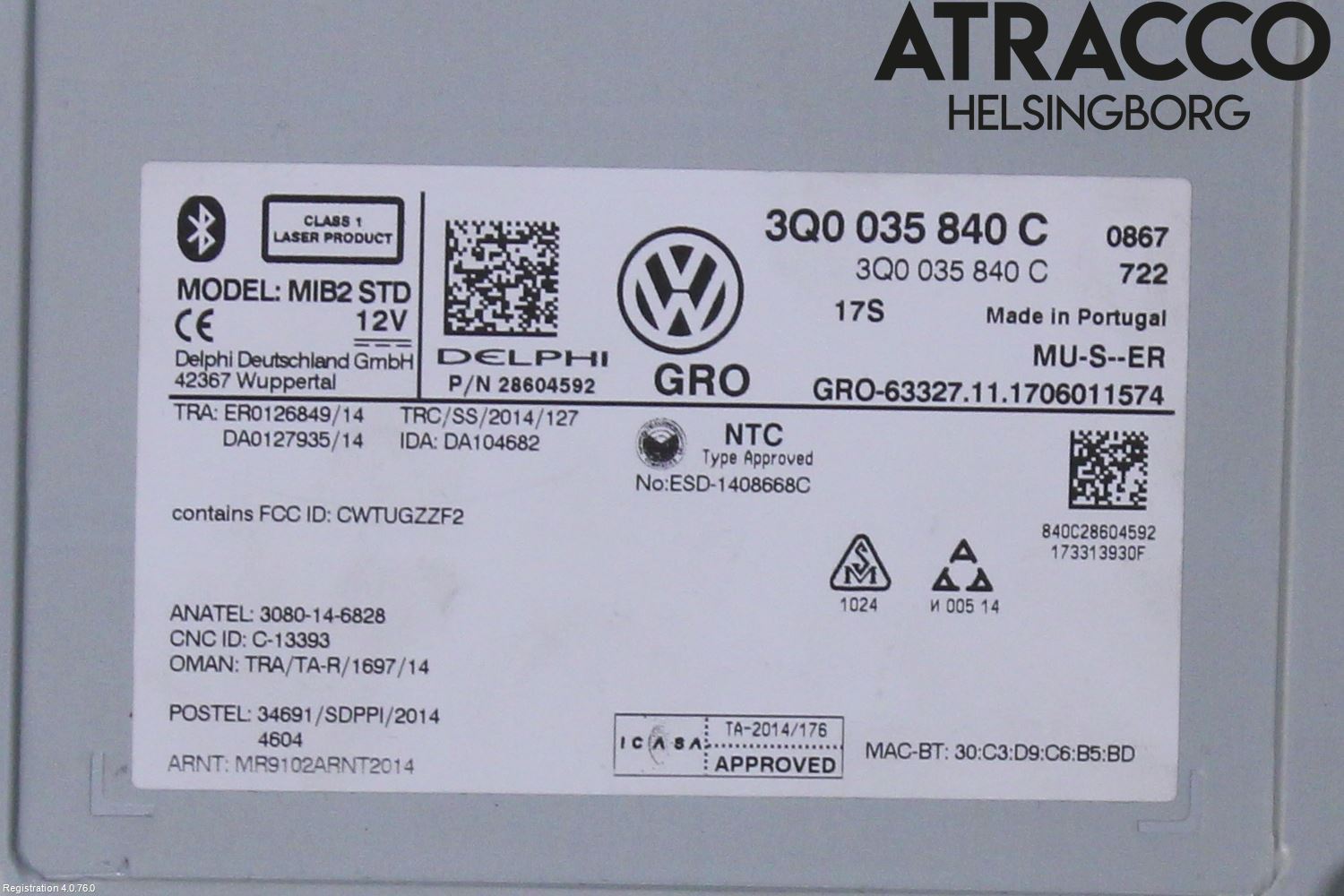 Volkswagen VW PASSAT 15-19 Cd Radio - Multimediapanel