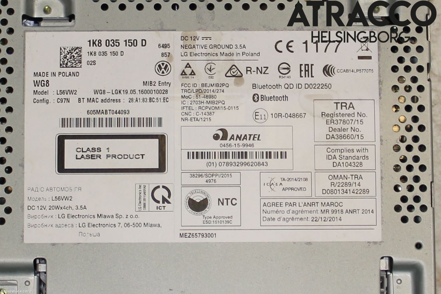 Volkswagen VW CADDY 16-20 Cd Radio - Multimediapanel