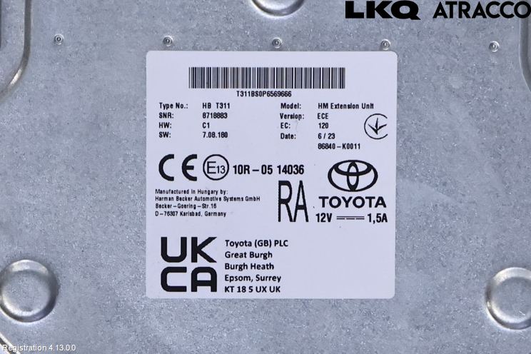 Toyota CAMRY 19-24 Styrenhet Multimedia