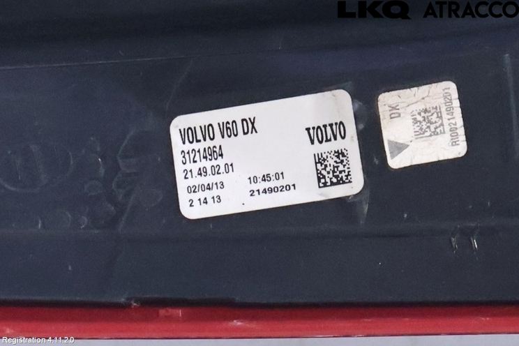Volvo V60 11-13 Bakljus Höger