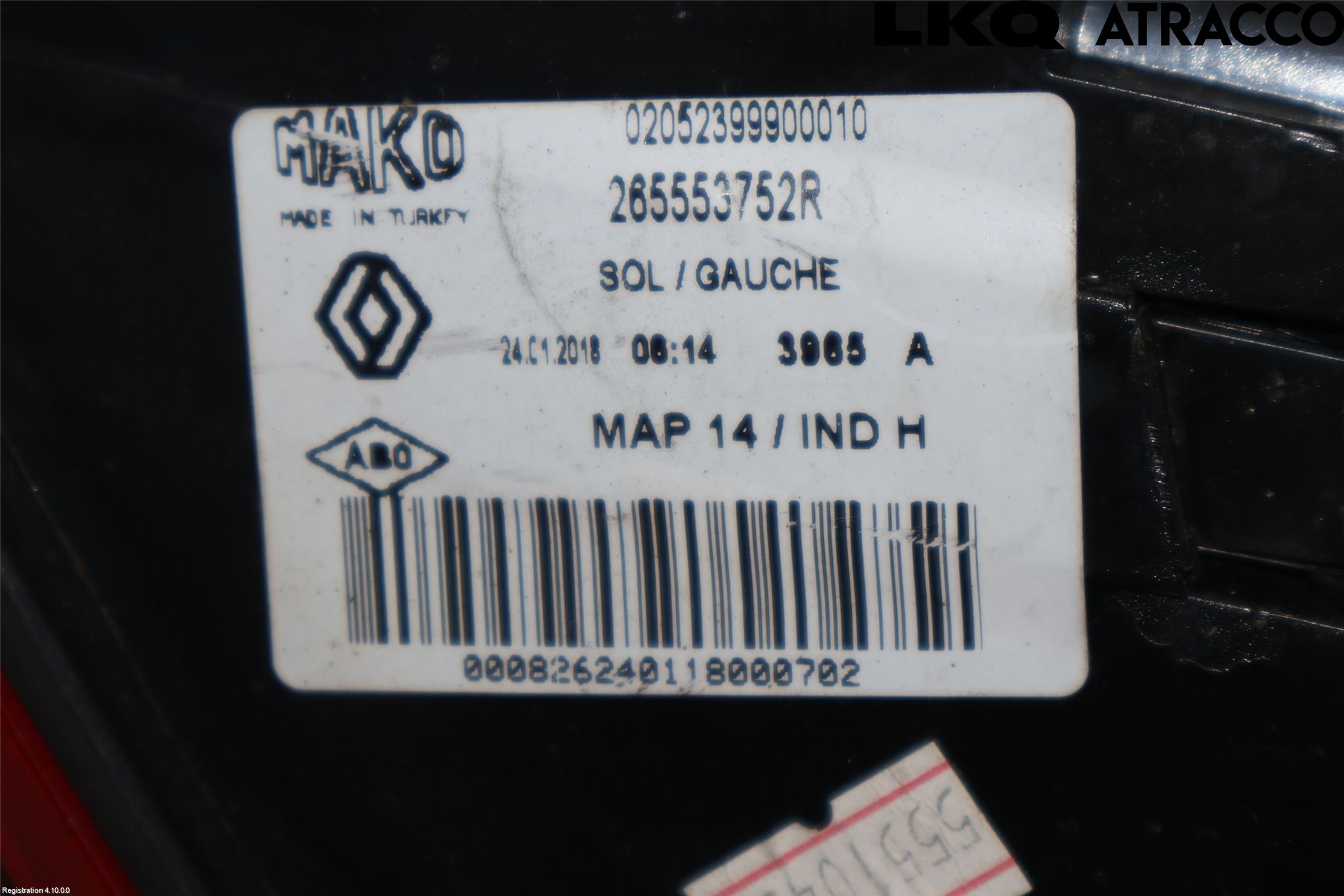 Renault CLIO IV 16-19 Bakljus Vänster