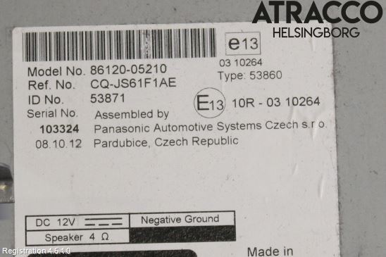 Toyota AVENSIS 09-15 Cd Radio - Multimediapanel