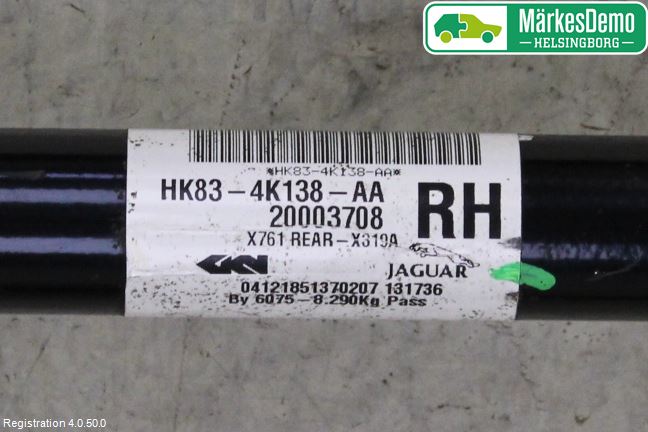 Landrover RANGE ROVER VELAR (L560) 17- Drivaxel Bak Höger