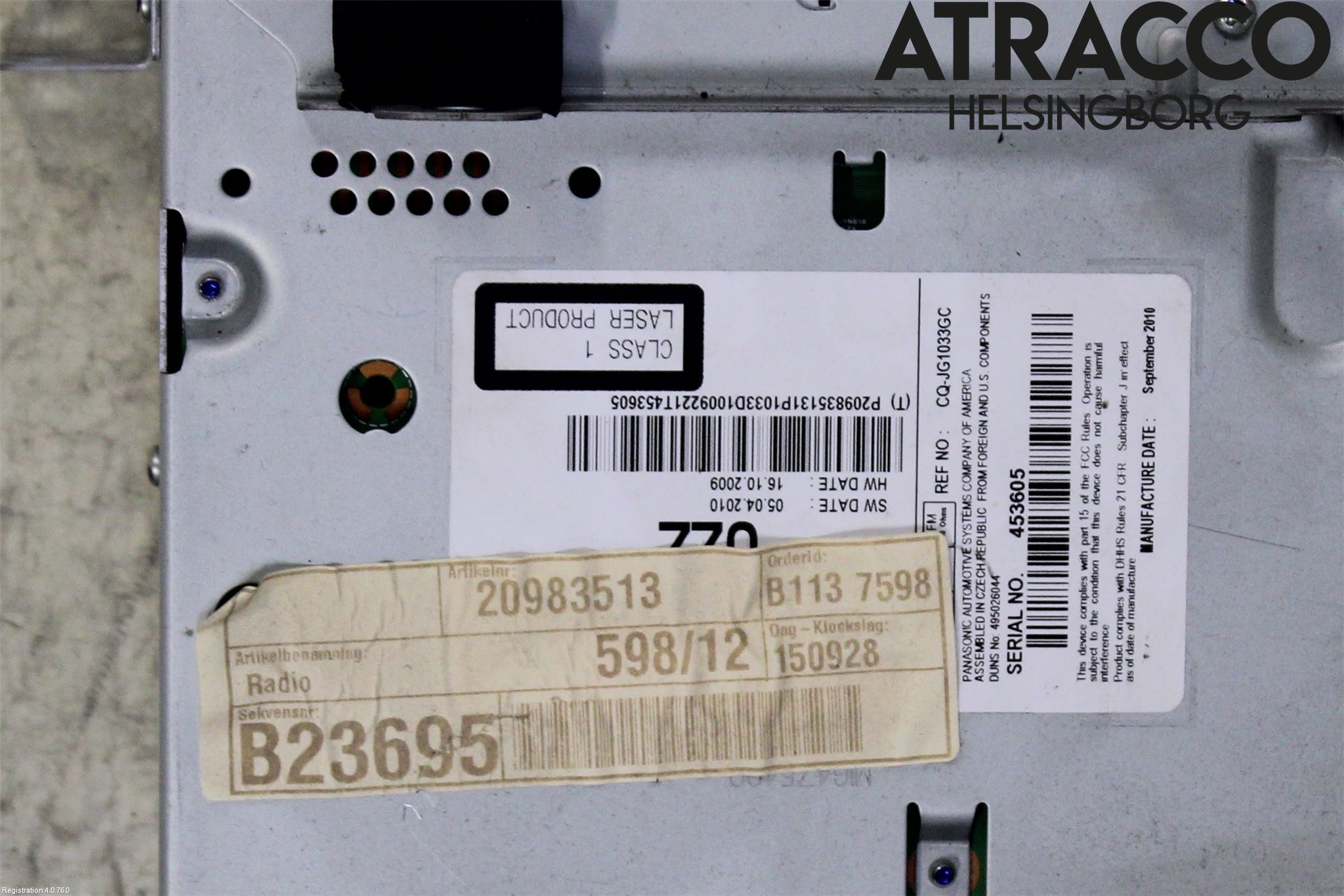 Saab 9-5 10-12 Cd Radio - Multimediapanel