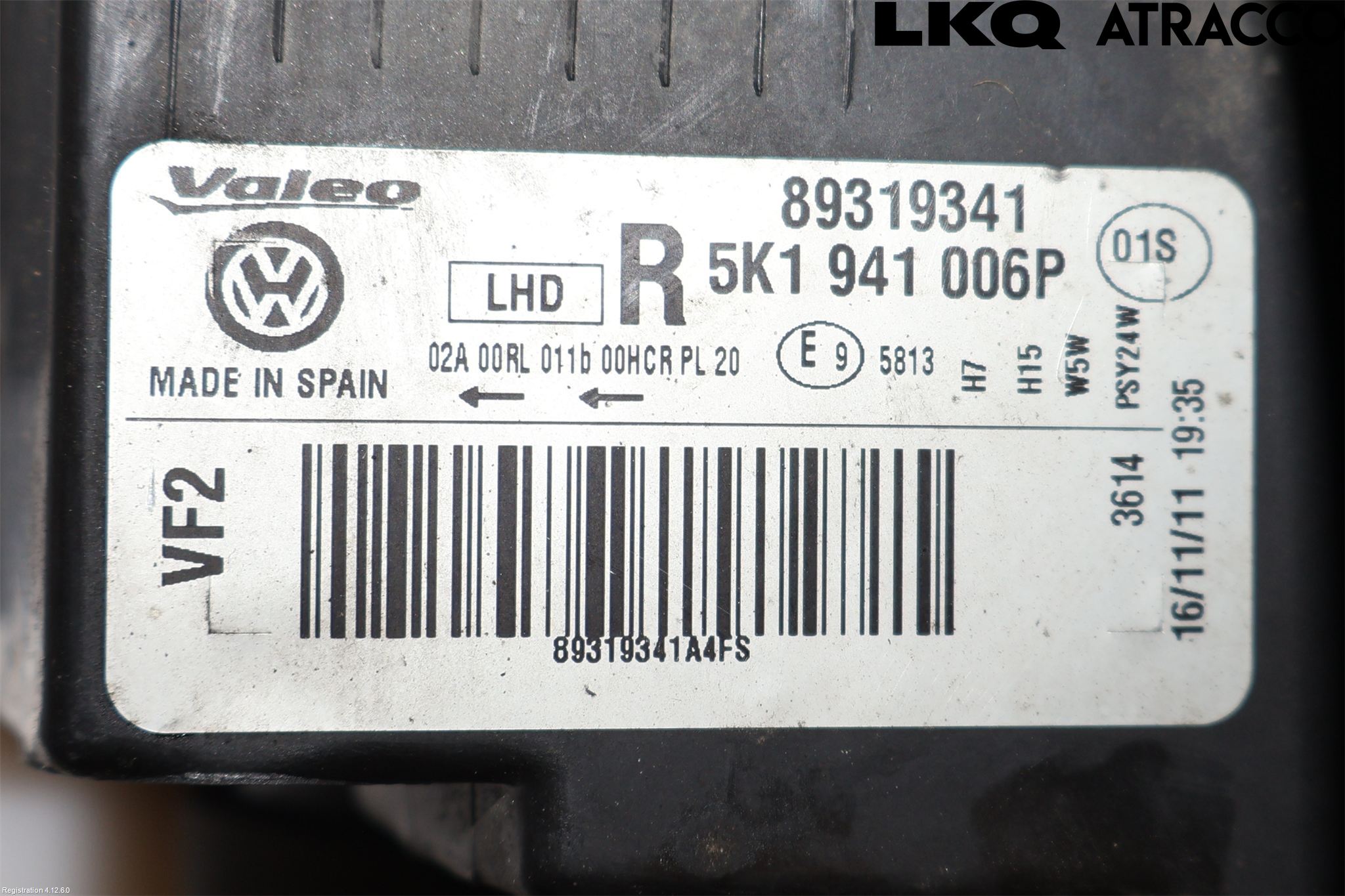 Volkswagen VW GOLF VI 09-13 Strålkastare Höger