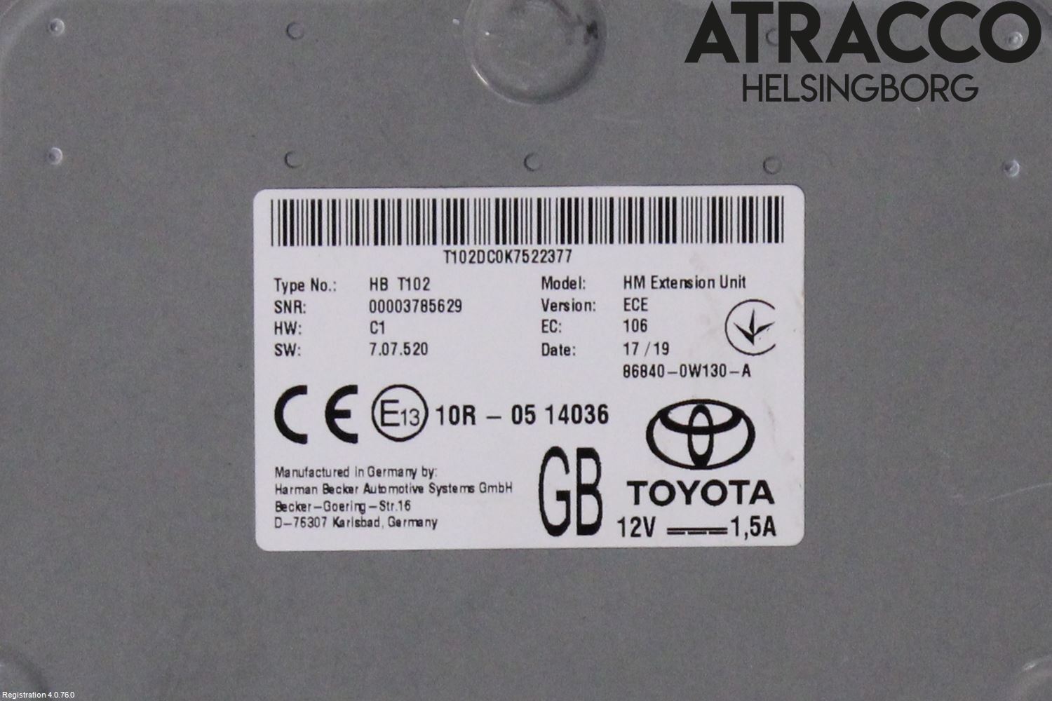 Lexus ES 250/300/330 Styrenhet Multimedia