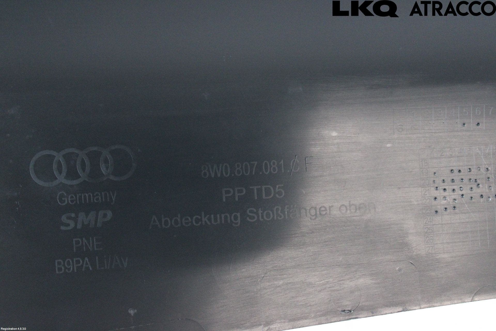 Audi A4/S4 B9 20- Täckplast Front