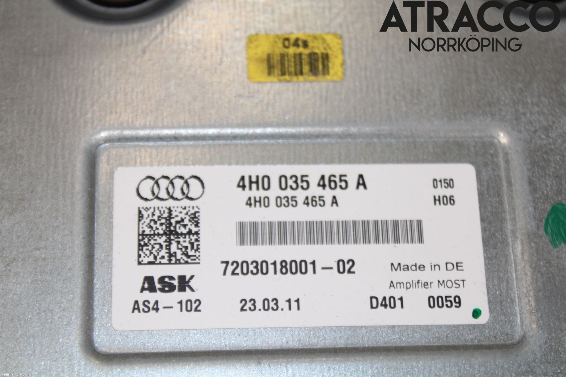 Audi A8/S8 4H 10-17 Radio-Stereo Förstärkare