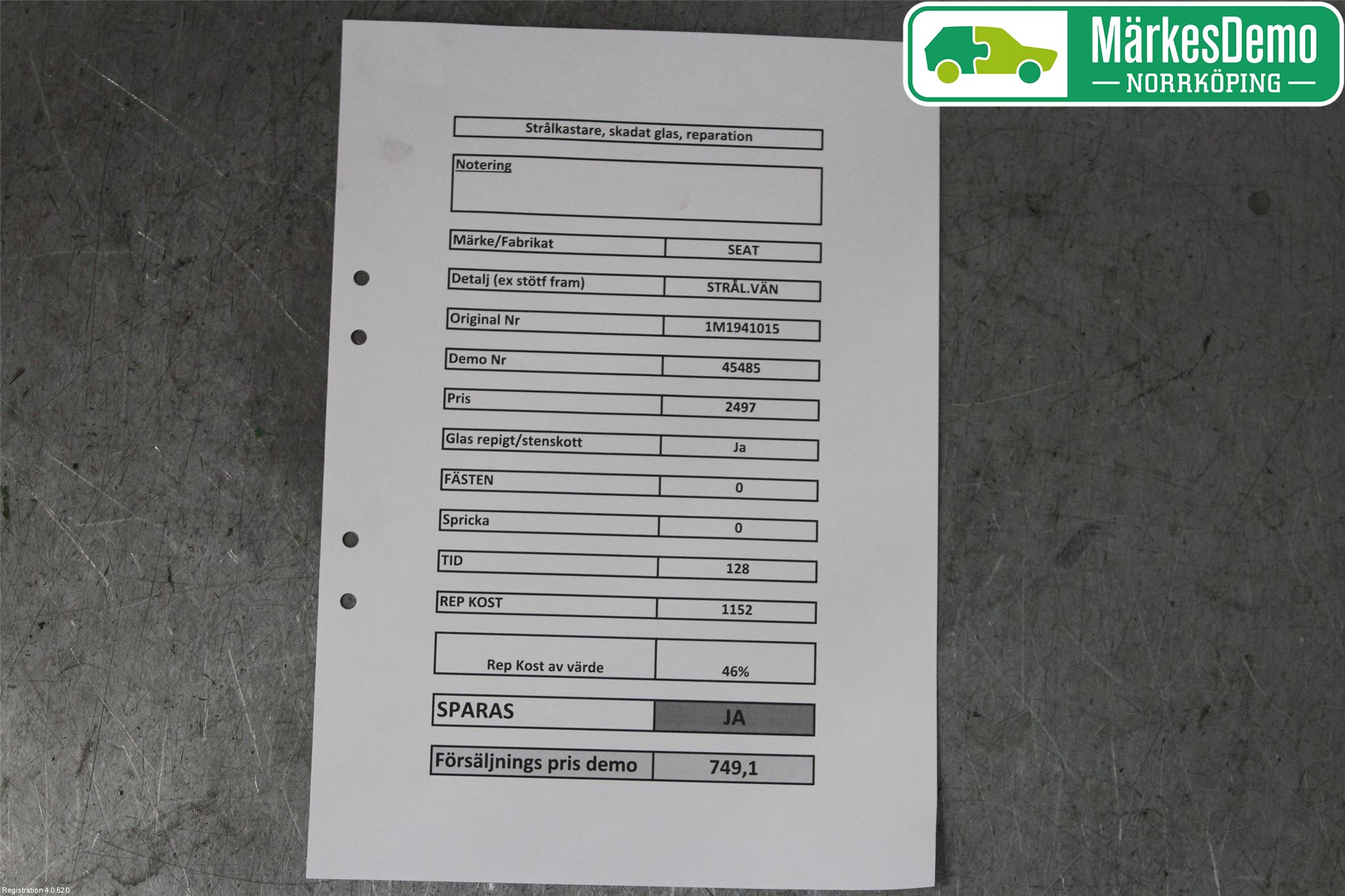 Seat TOLEDO 1M   99-04 Strålkastare Vänster