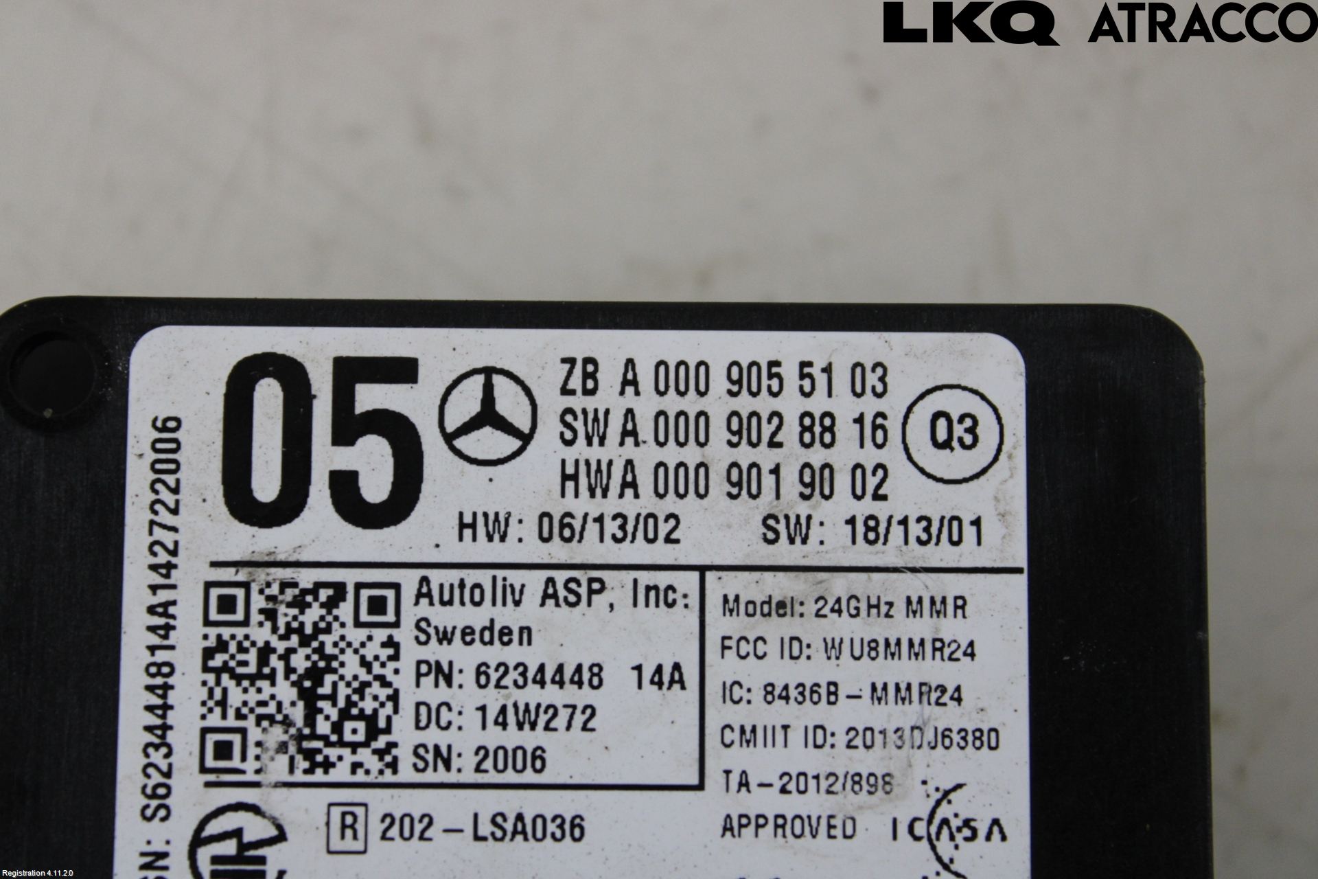 Mercedes-Benz MB CLA-KLASS (C117/X117) 13-19 Sensor Aktivt Kollisionsskydd