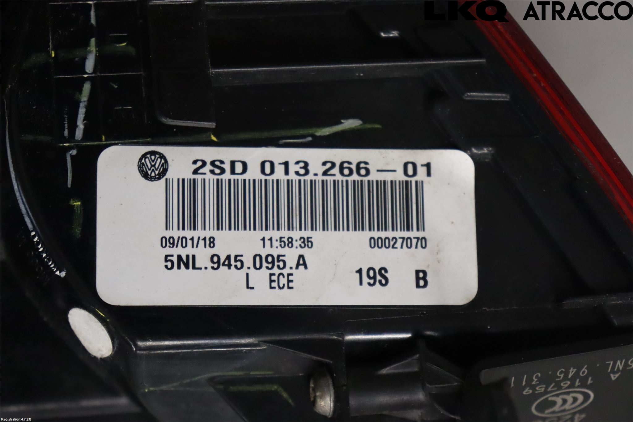 Volkswagen VW TIGUAN 16-24 Bakljus Vänster