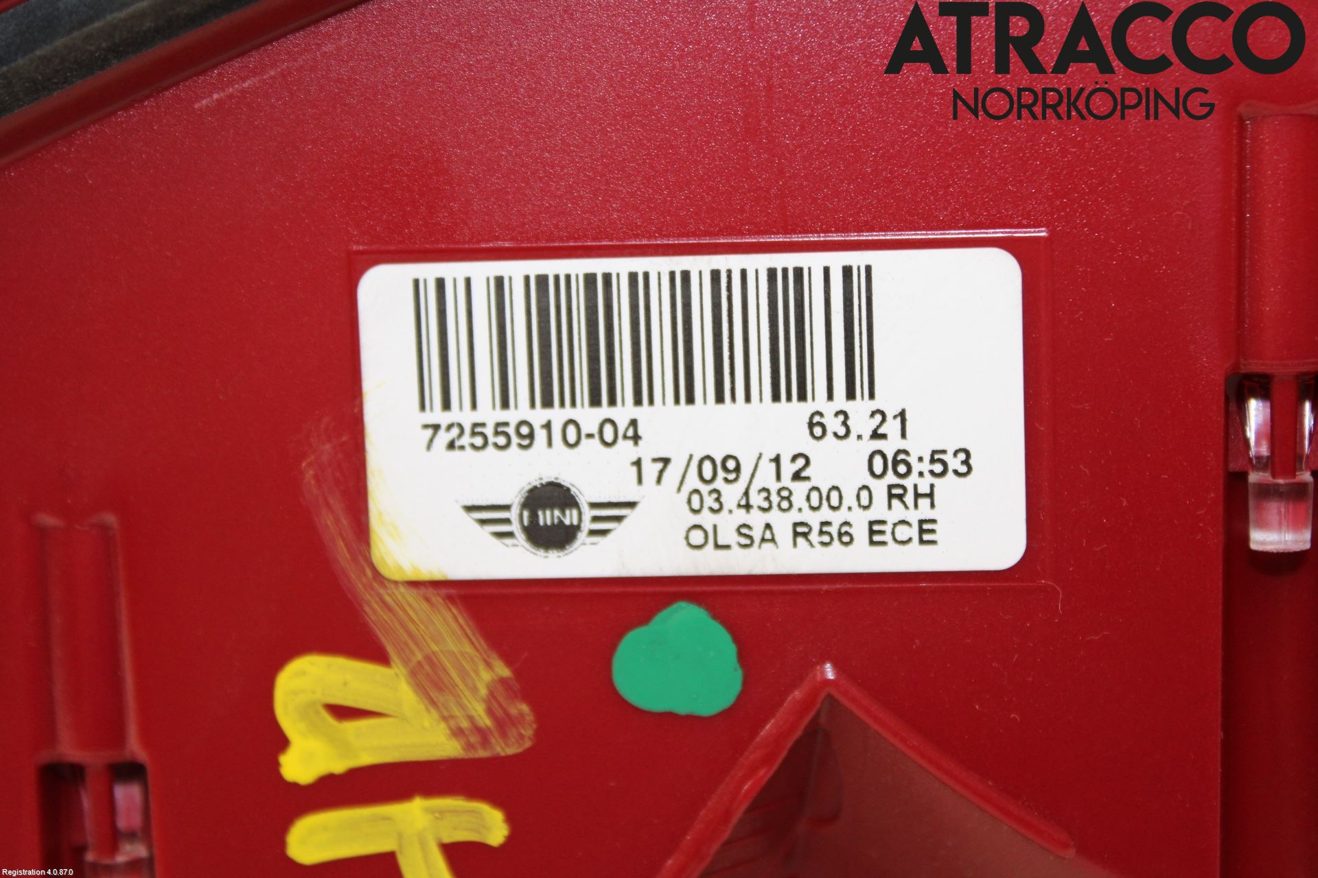 Mini COUPE R56 05-14 Bakljus Höger